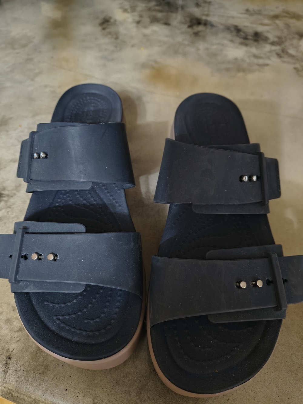 Crocs Women's Double-Strap Slide Sandals in Navy